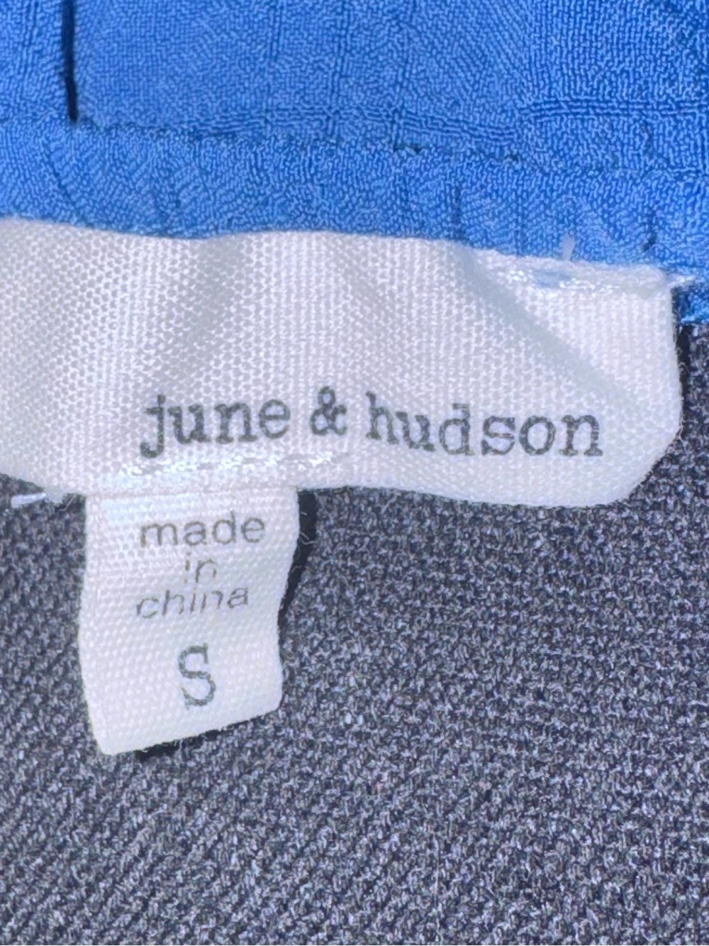 June & Hudson Blue Textured Smocked Midi Dress Size S - Picture 6 of 6